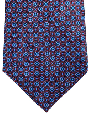 Stefano Ricci Tie Maroon Blue Geometric