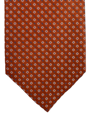 Stefano Ricci Tie Orange and White Mini Flowers