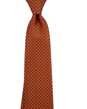 Stefano Ricci Tie Orange and White Mini Flowers