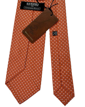 Stefano Ricci Tie Orange and White Mini Flowers