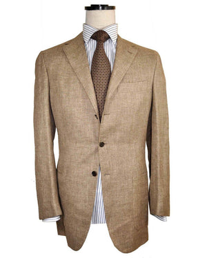 Kiton Sport Coat Linen Cashmere Brown Gray