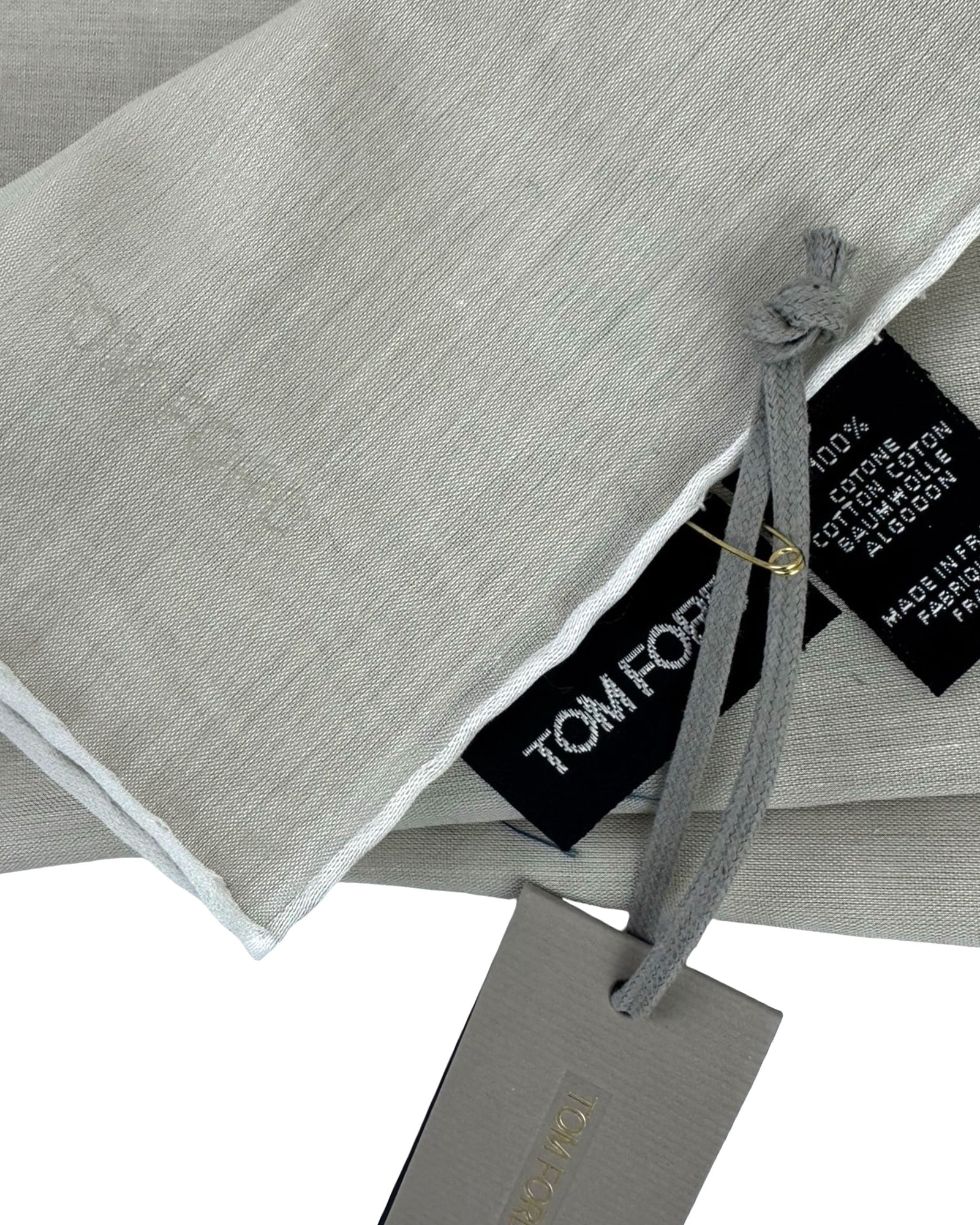 Tom Ford Cotton Pocket Square Gray