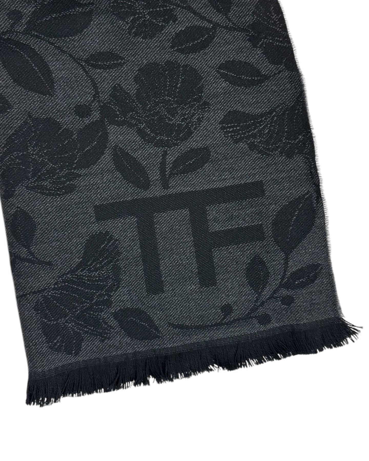 Tom Ford Scarf Black Gray Floral