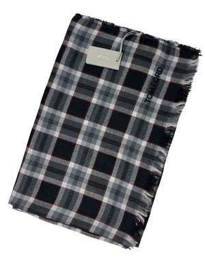 Tom Ford Wool Scarf Gray Check