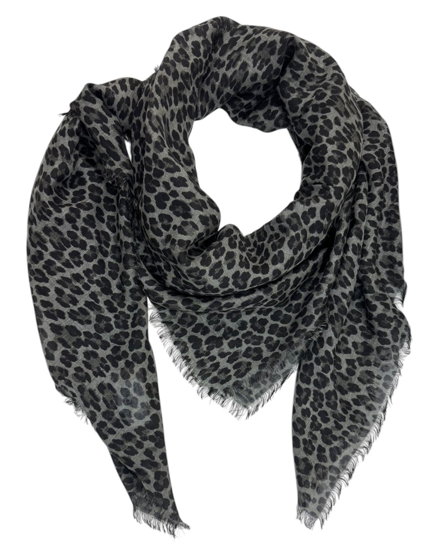 Tom Ford Scarf Gray Black Cheetah Design 
