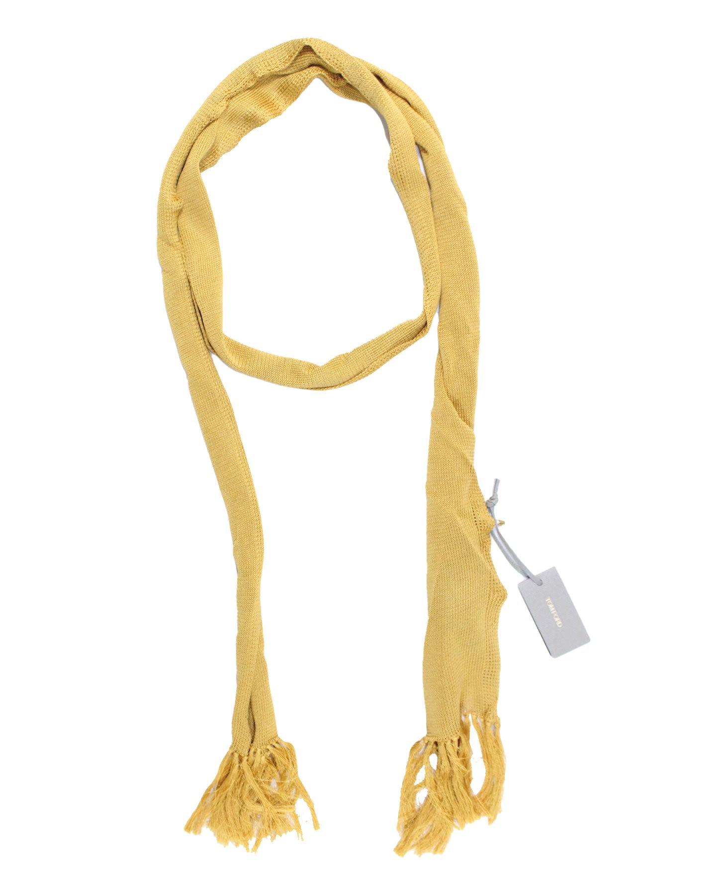 Tom Ford Scarf Mustard - Skinny Fringe Shawl FINAL SALE