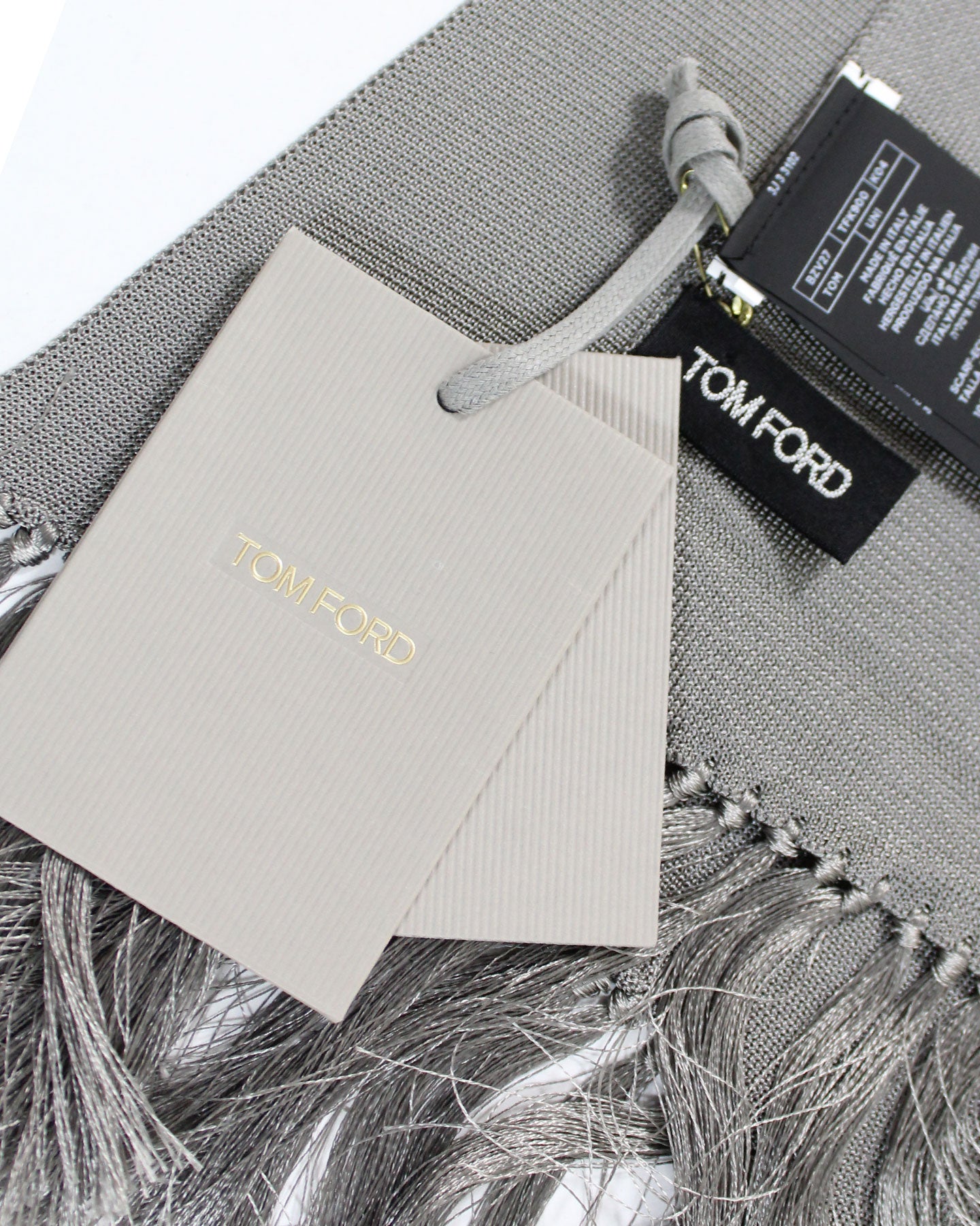 Tom Ford Scarf Gray Fringe clearance