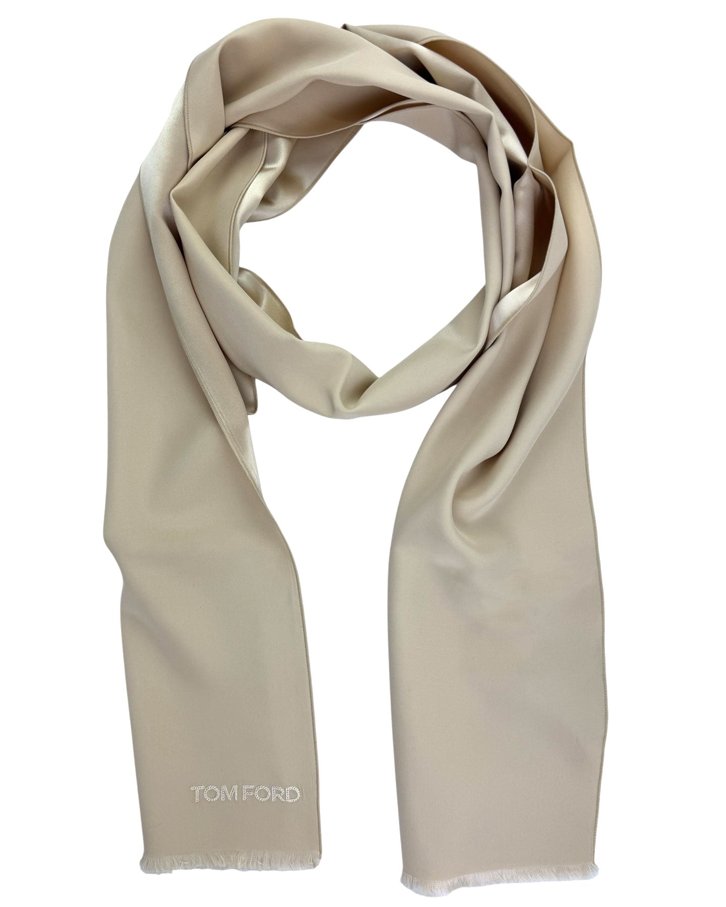Tom Ford Silk Scarf Cream Shawl
