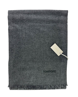Tom Ford Silk Scarf Dark Gray Pattern