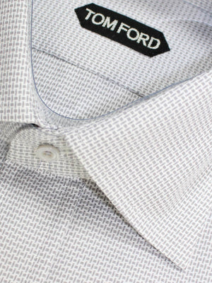 Tom Ford Dress Shirt White Gray New