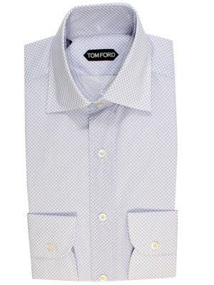 Tom Ford Shirt White Lilac Herringbone