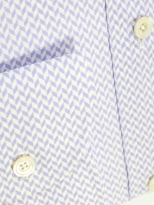 Tom Ford Dress Shirt White Lilac Herringbone Modern Fit 39 - 15 1/2 BLACK FRIDAY SALE