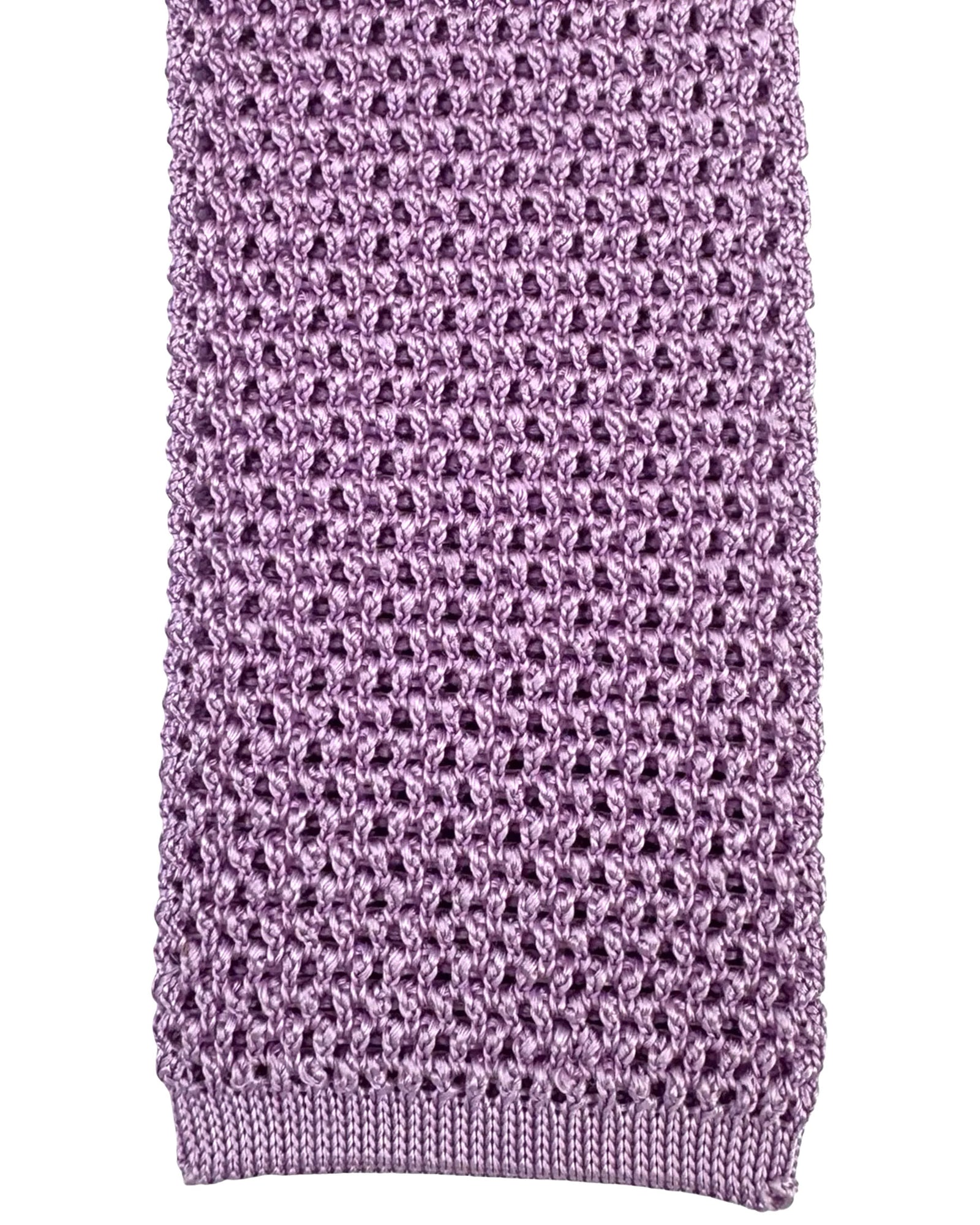 Tom Ford Square End Knitted Tie Lilac