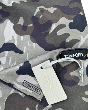 Tom Ford Silk Pocket Square Brown Taupe Black Camouflage