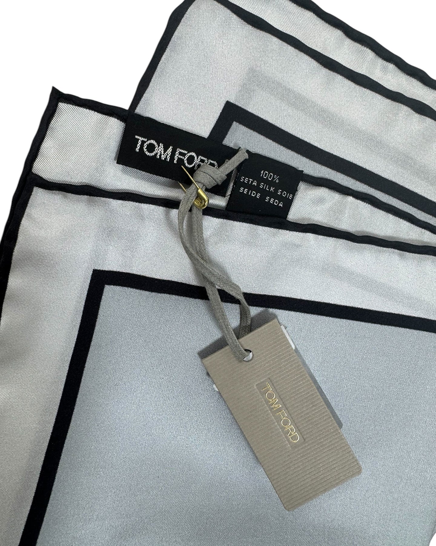 Tom Ford Silk Pocket Square Gray