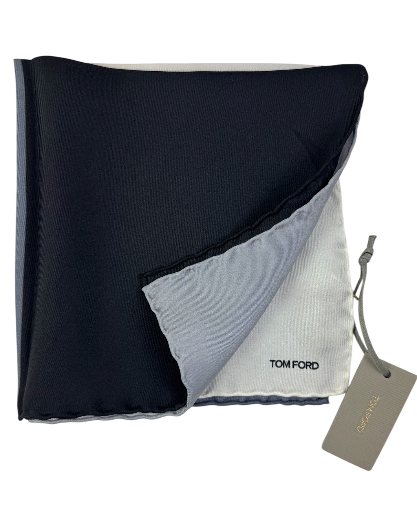 Tom Ford Pocket Square Gray Black