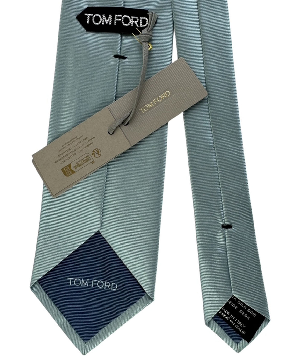 Tom Ford Silk Tie Sage Green Ribbed