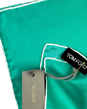 Tom Ford Silk Pocket Square Turquoise