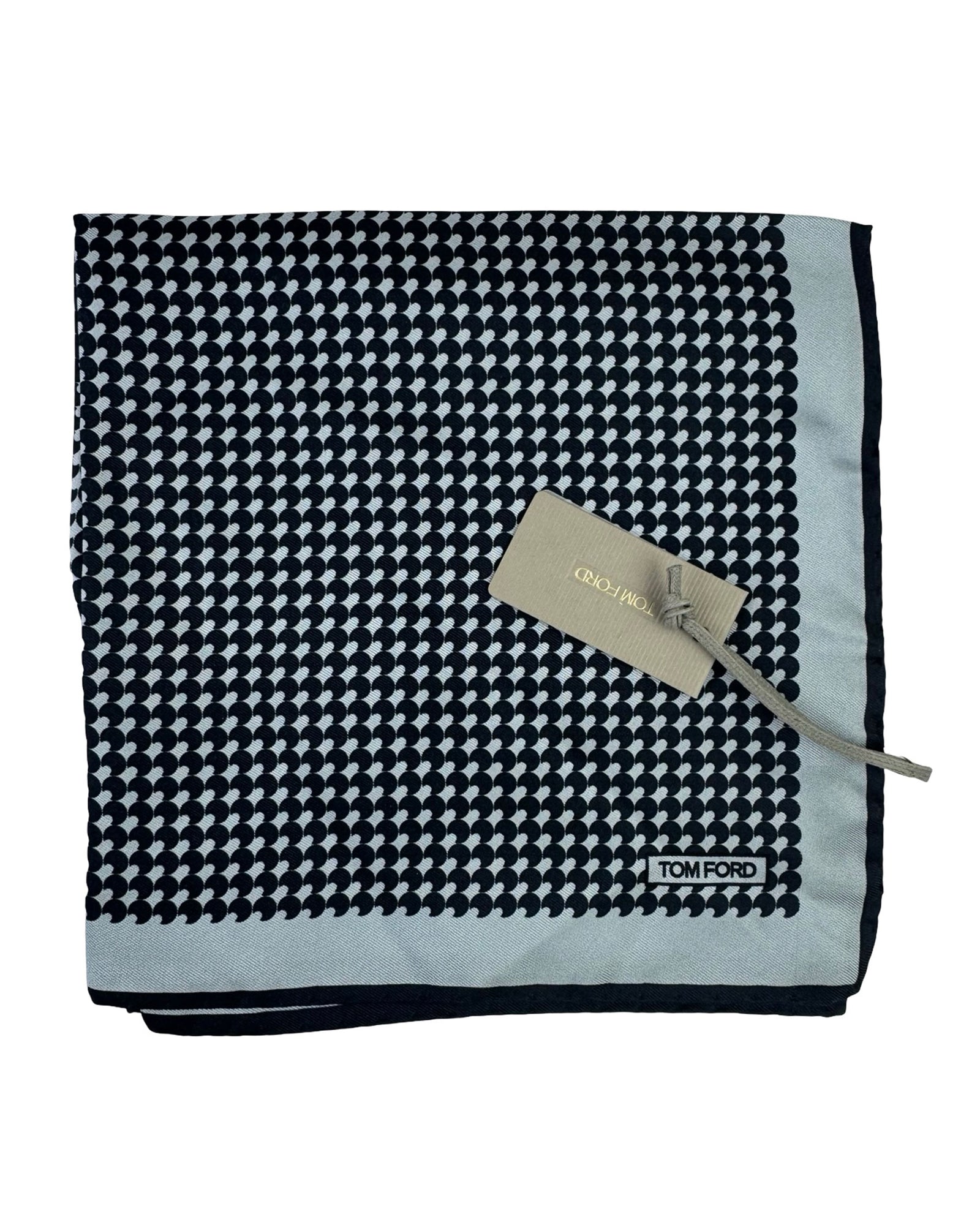 Tom Ford Silk Pocket Square Gray Black Design