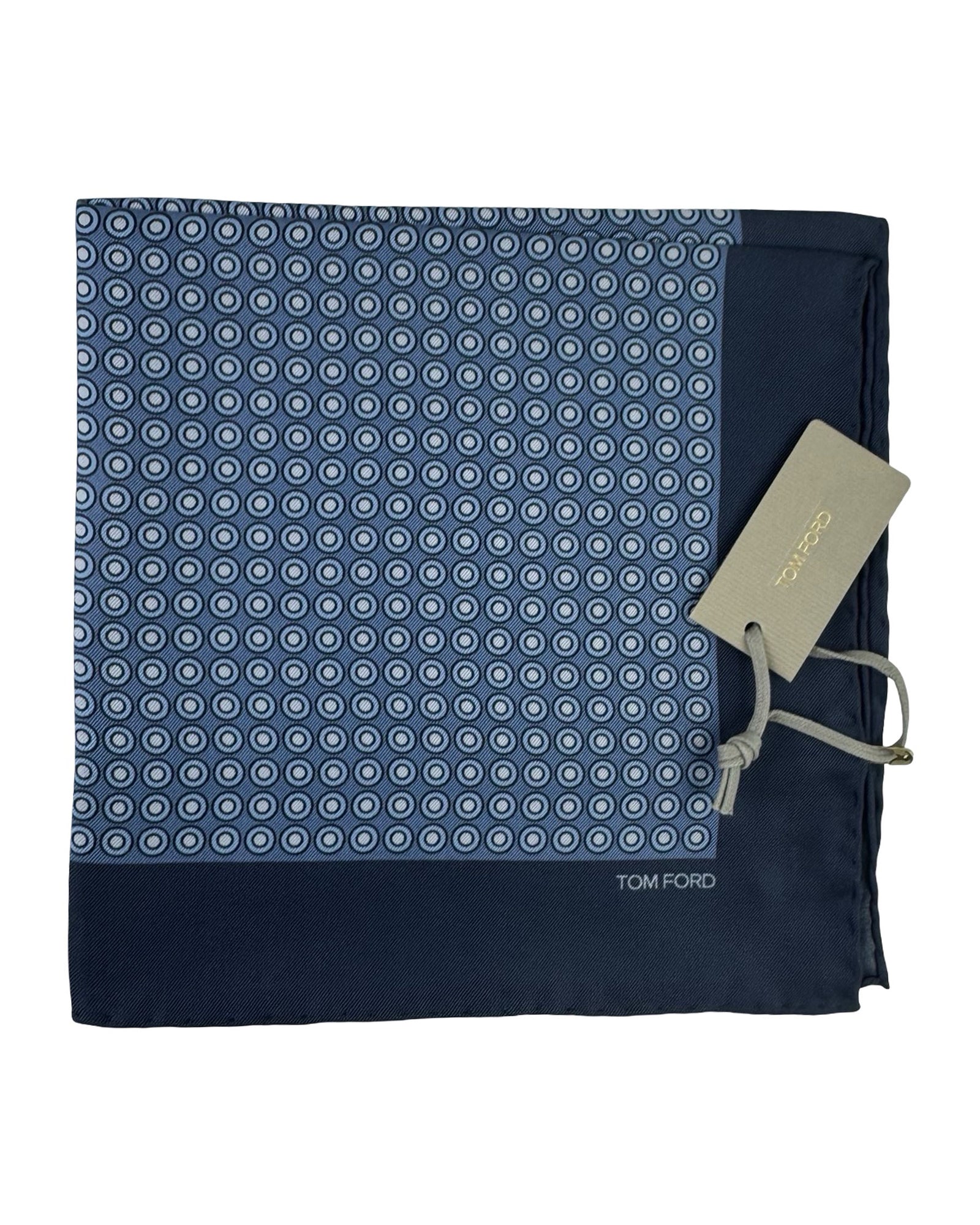 Tom Ford Silk Pocket Square Midnight Blue Gray