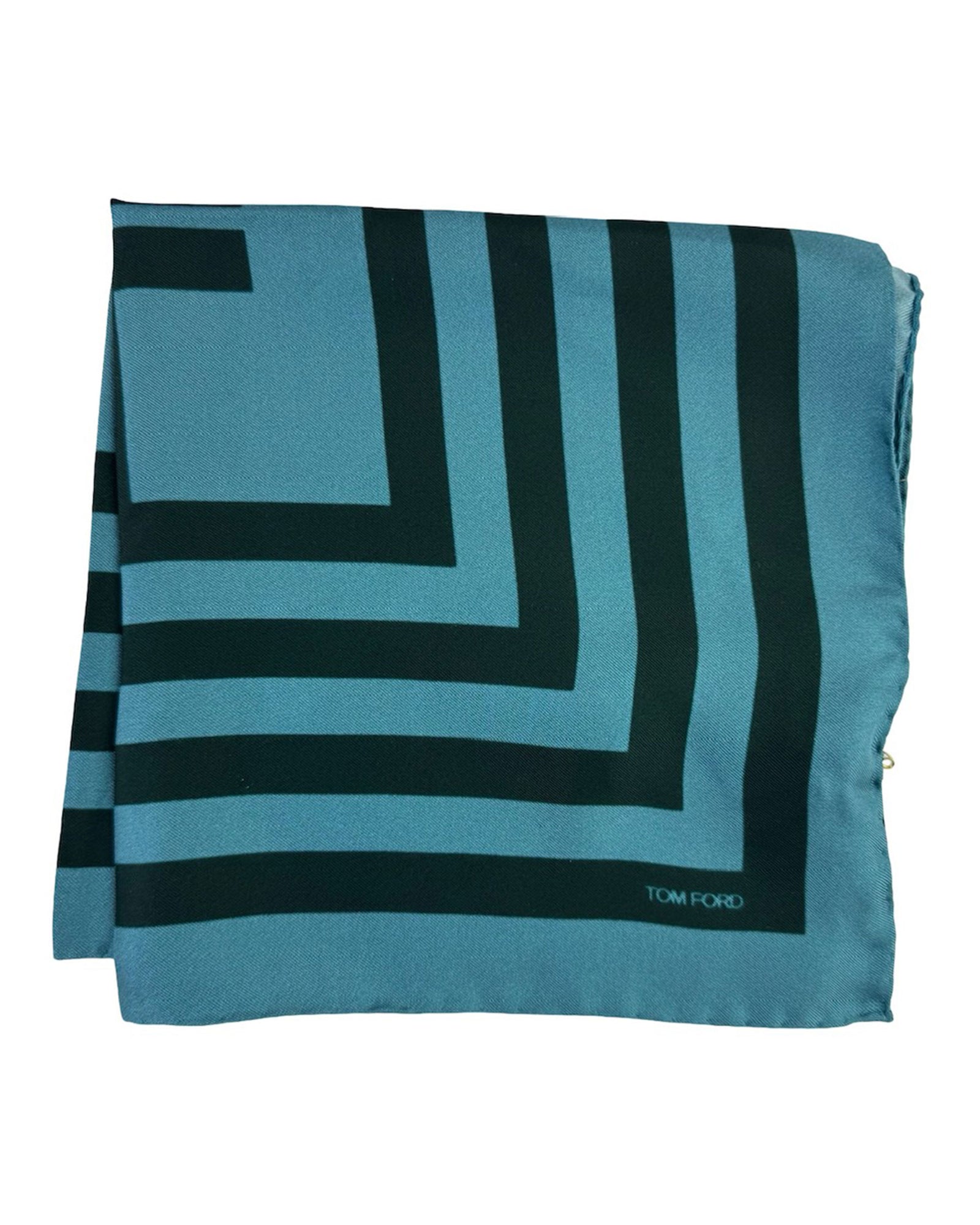 Tom Ford Silk Pocket Square Midnight Blue Black