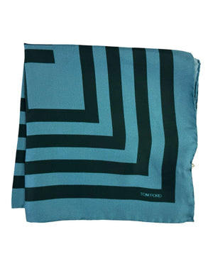 Tom Ford Silk Pocket Square Midnight Blue Black