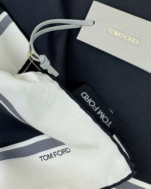 Tom Ford Pocket Square Black White Gray