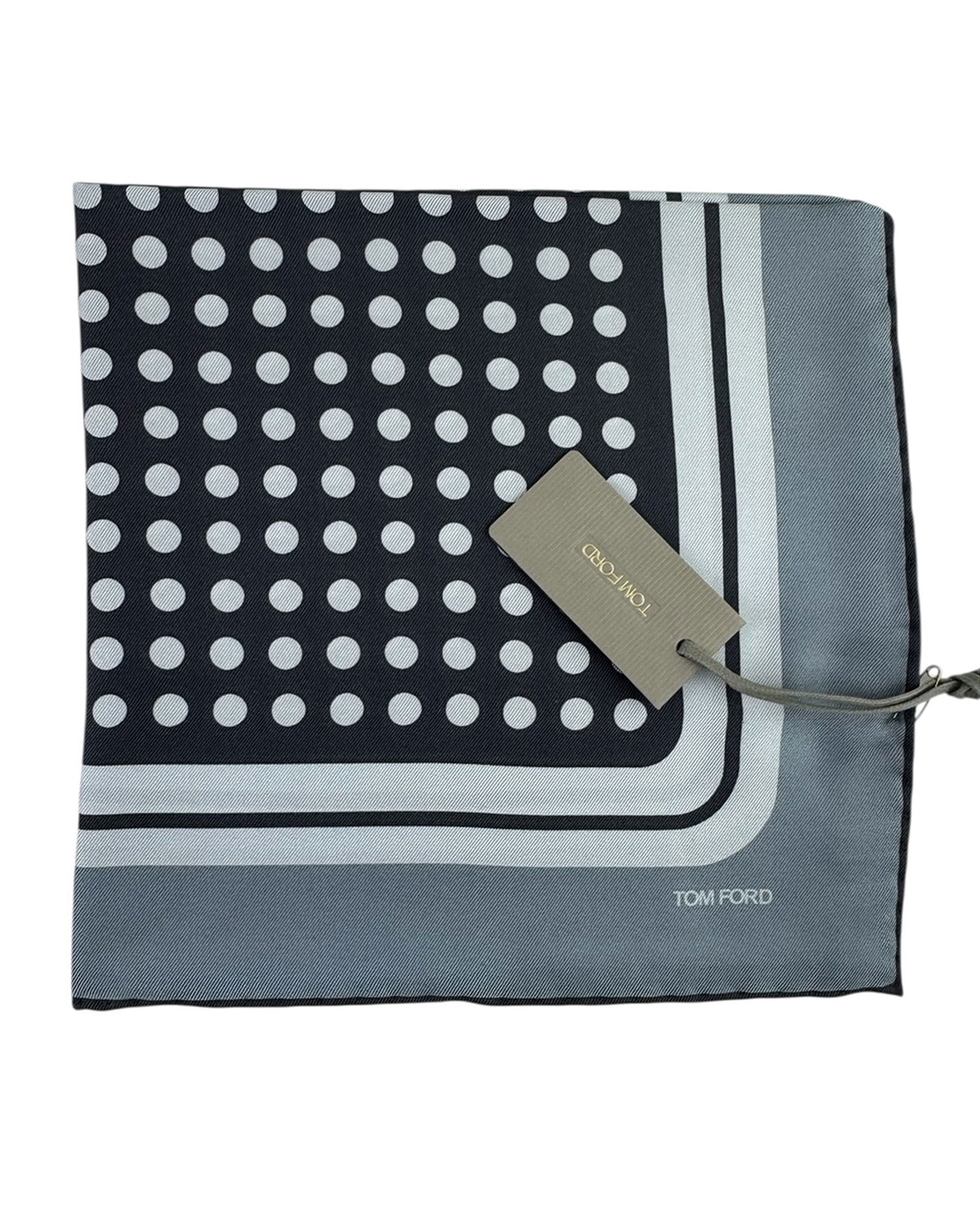 Tom Ford Silk Pocket Square Gray 