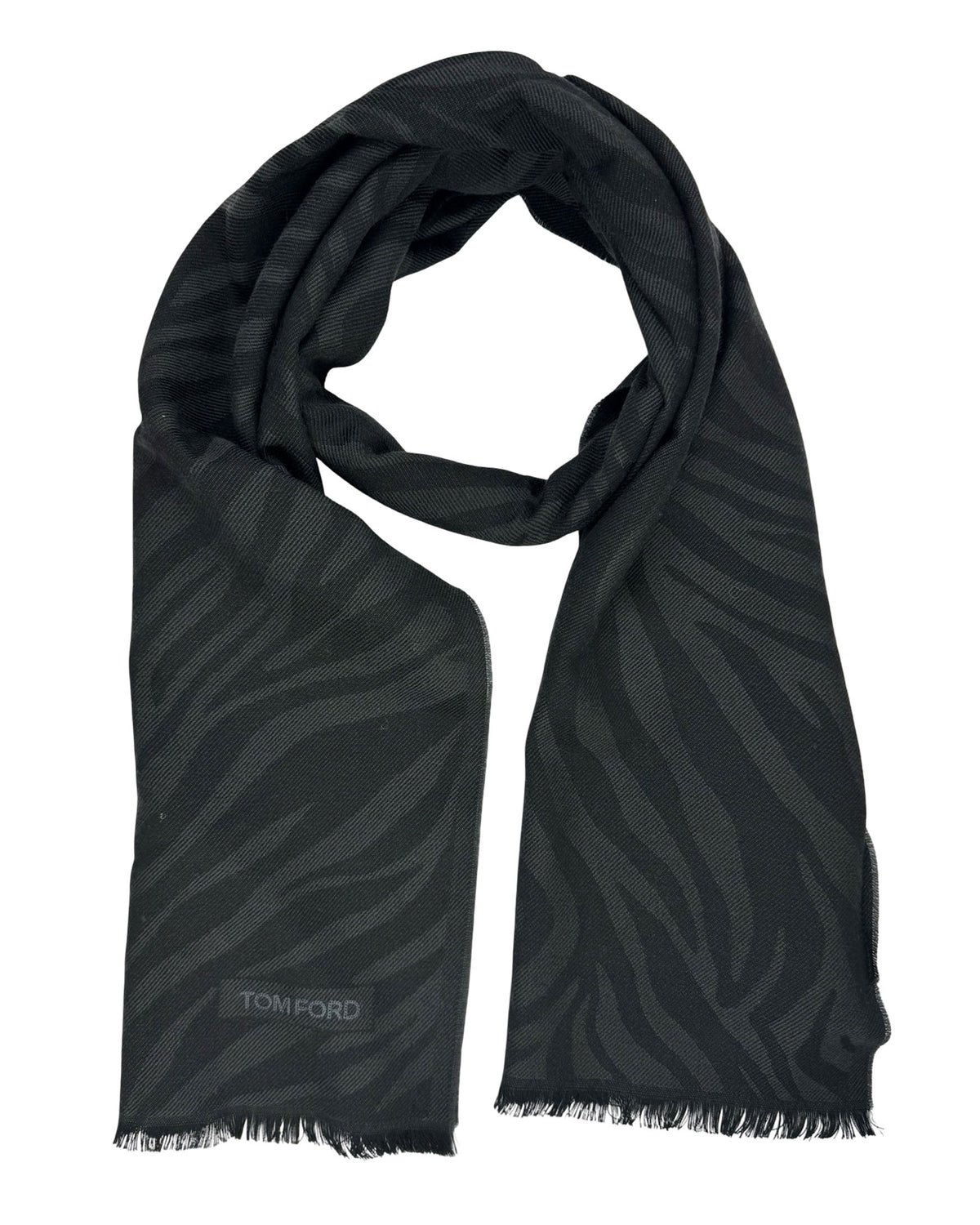 Tom Ford Scarf Black Gray Design - Men Collection