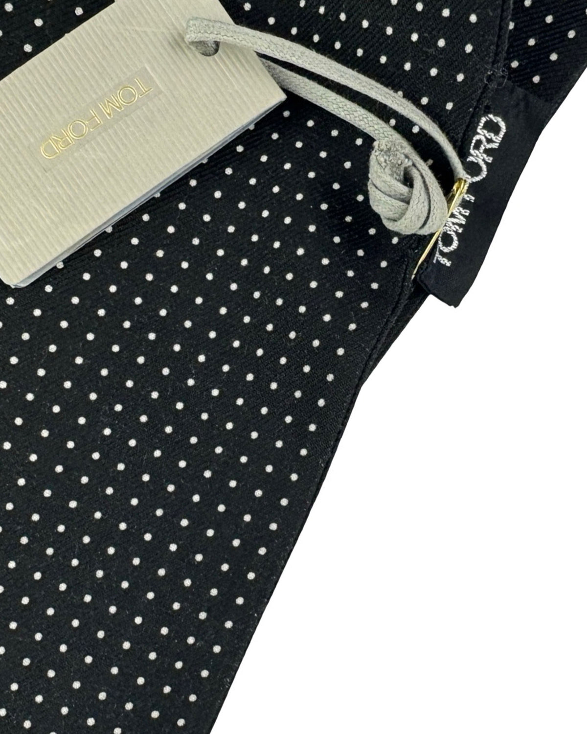 Tom Ford Short Scarf Black Silver Dots Design - Wool Shawl Men Collection