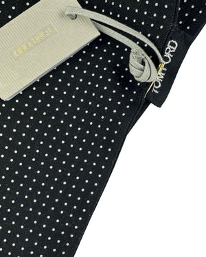 Tom Ford Short Scarf Black Silver Dots Design - Wool Shawl Men Collection