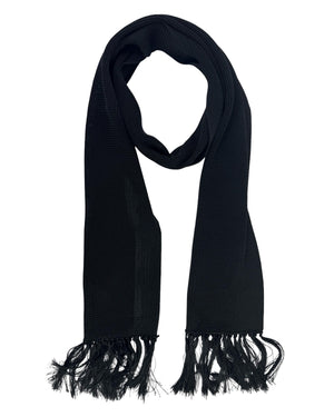 Tom Ford Scarf Black Knitted Fringe