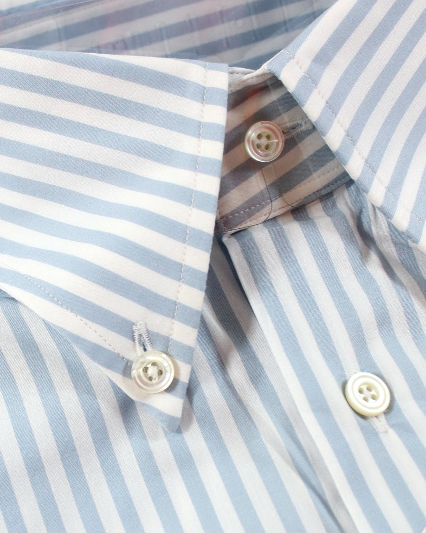 Tom Ford Dress Shirt Powder Blue White Stripes Modern Fit 39 - 15 1/2