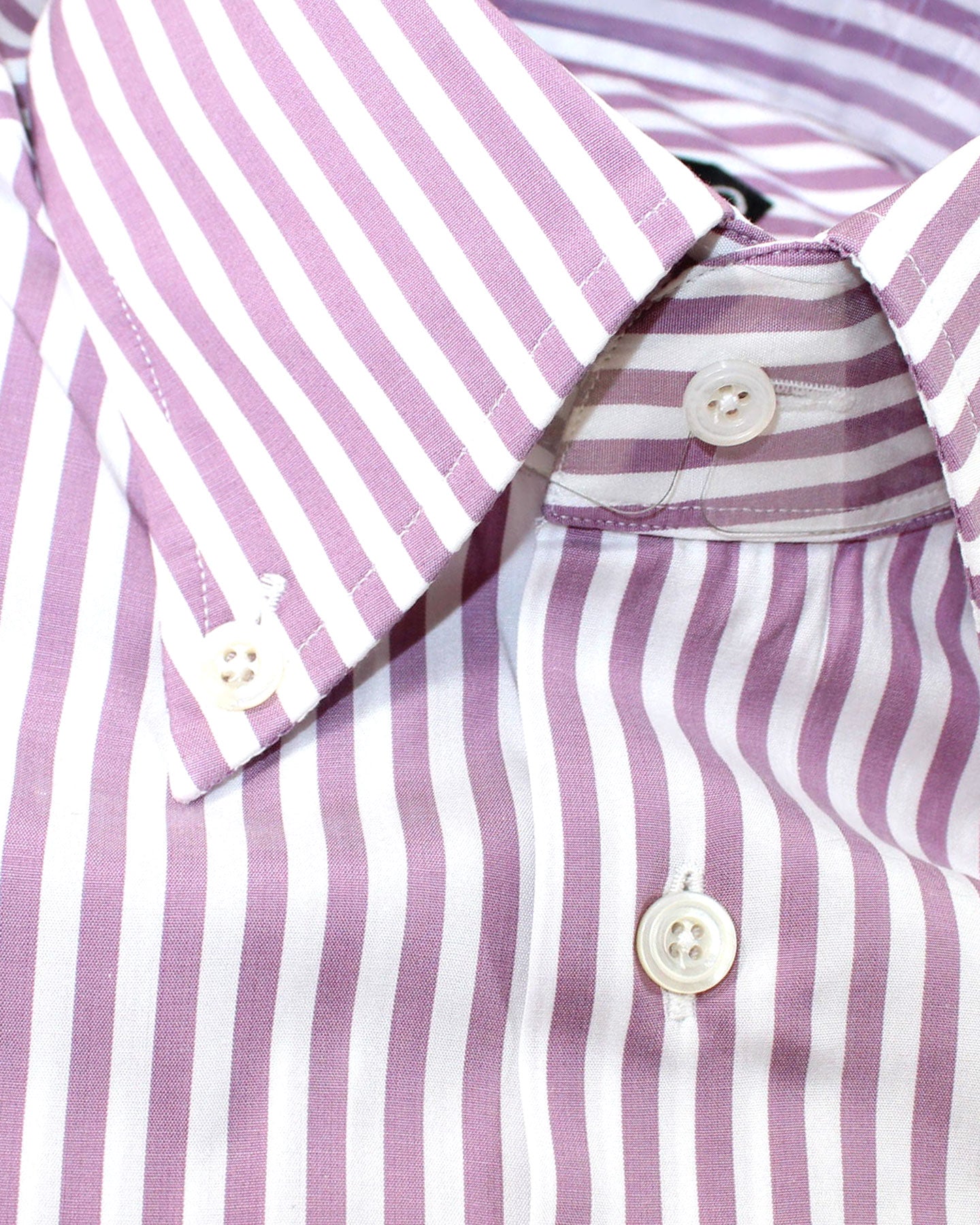 Tom Ford Dress Shirt Purple White Stripes Modern Fit 39 - 15 1/2