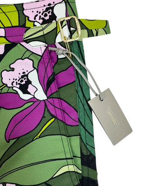Tom Ford Swimwear Green Pink Purple Floral Men Swim Shorts EU 48/ S