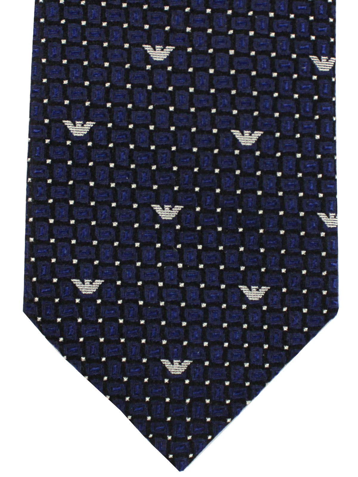 Armani Tie Dark Blue Black Logos
