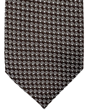 Tom Ford Tie Brown Silver Geometric