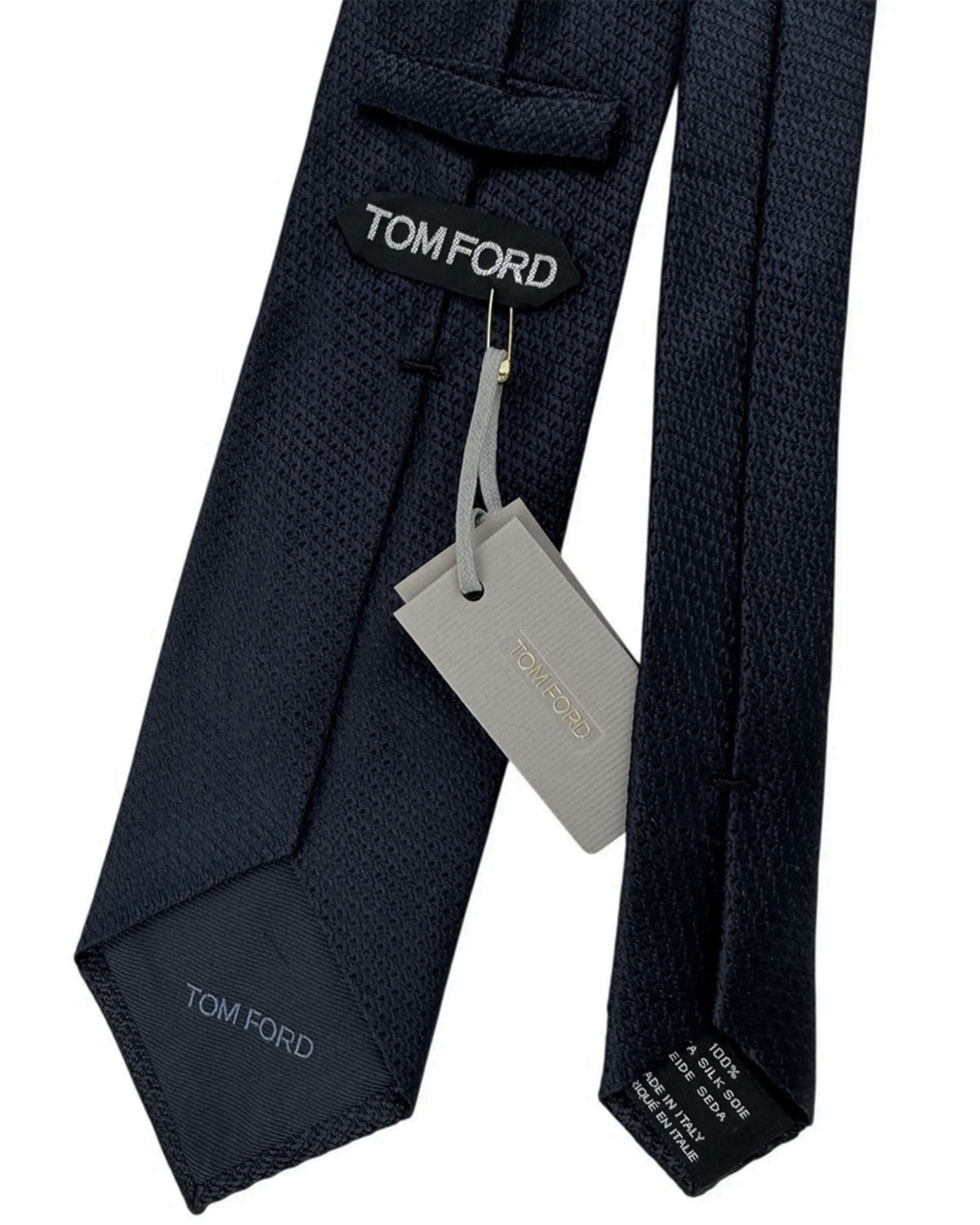 Tom Ford Silk Tie Solid Black Pattern