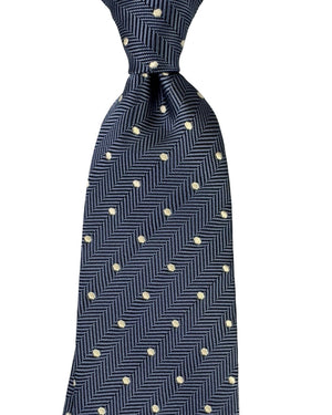Tom Ford Silk Tie Blue Silver Polka Dots
