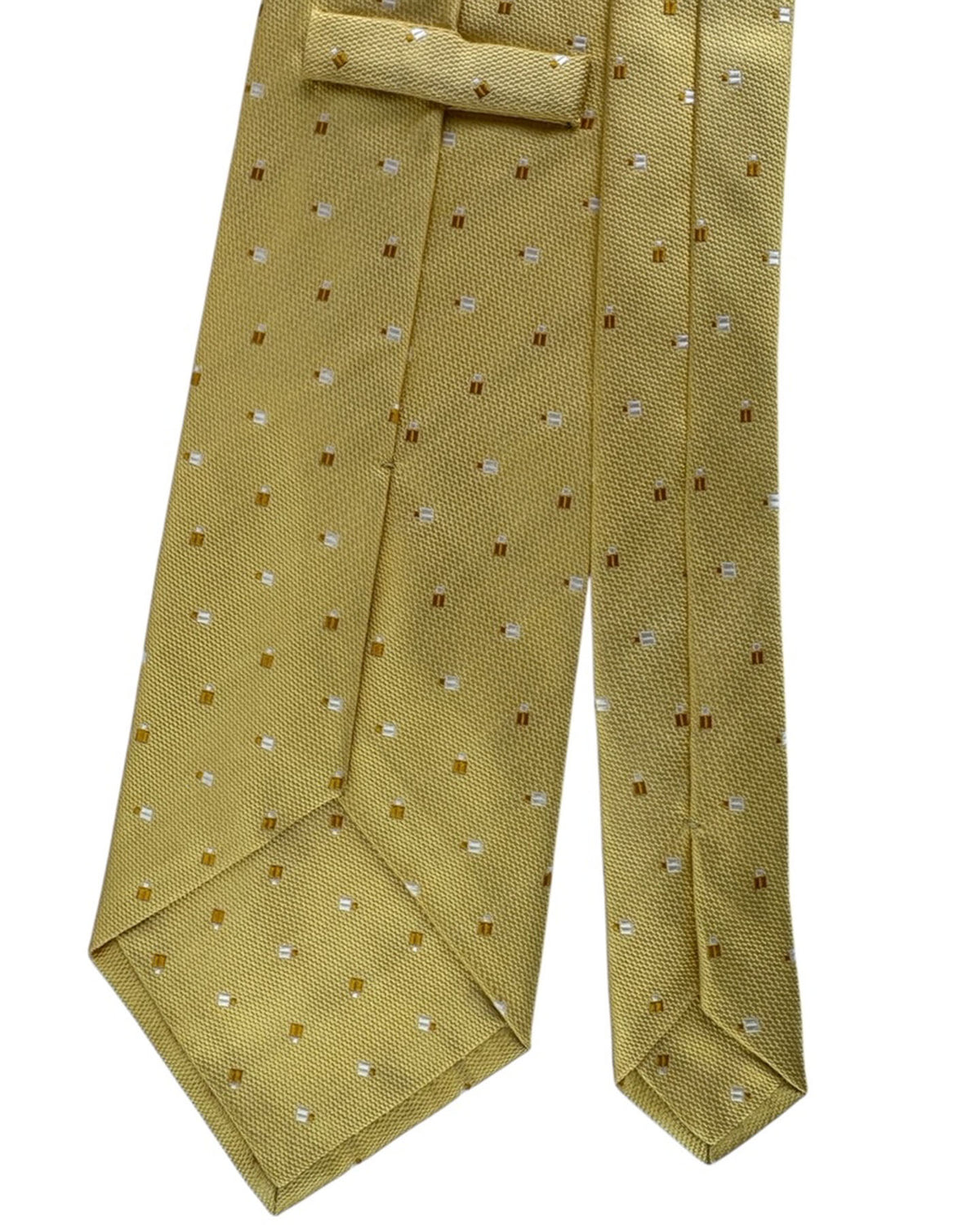 Valextra Silk Tie Yellow Beer Mug Novelty - Wide Necktie
