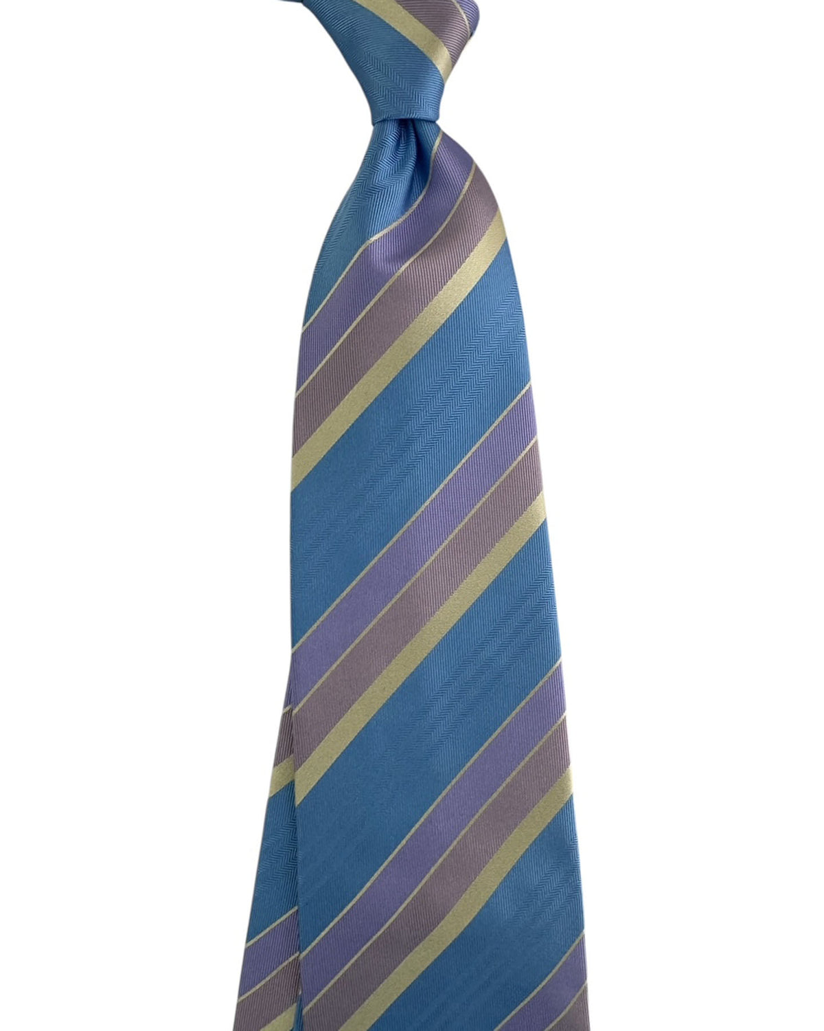 Valextra Silk Blue & Lavender Striped Design - Wide Necktie SALE