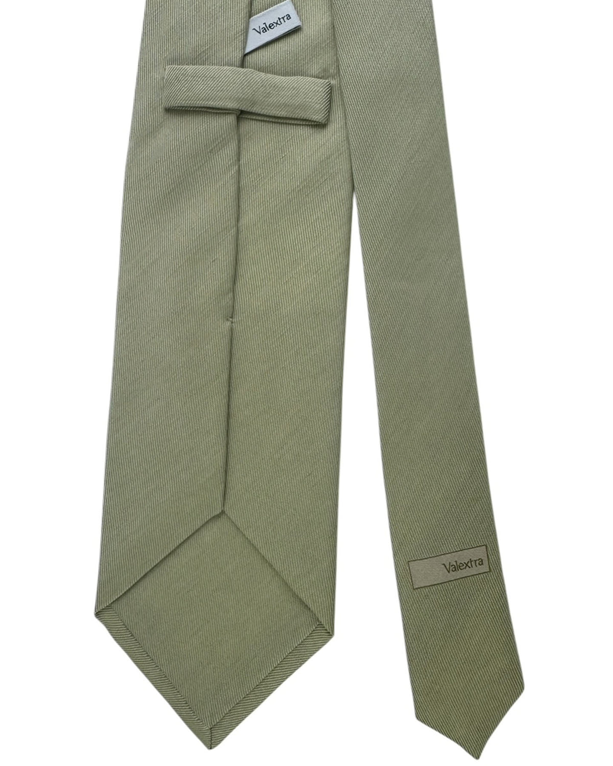 Valextra Silk Tie Solid Light Moss Green Design - Wide Necktie SALE