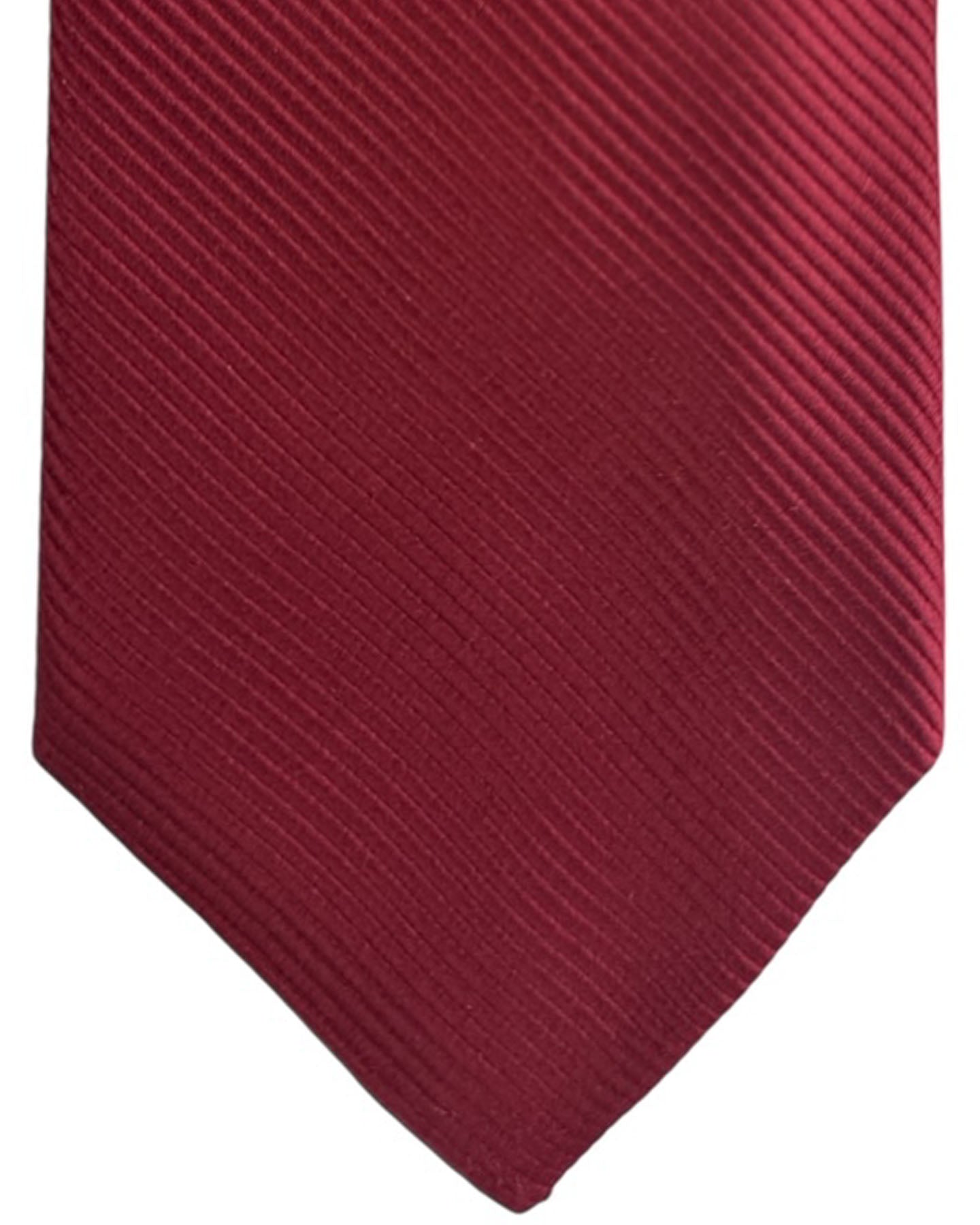 Valextra Silk Tie Solid Bordeaux Grosgrain - Wide Necktie