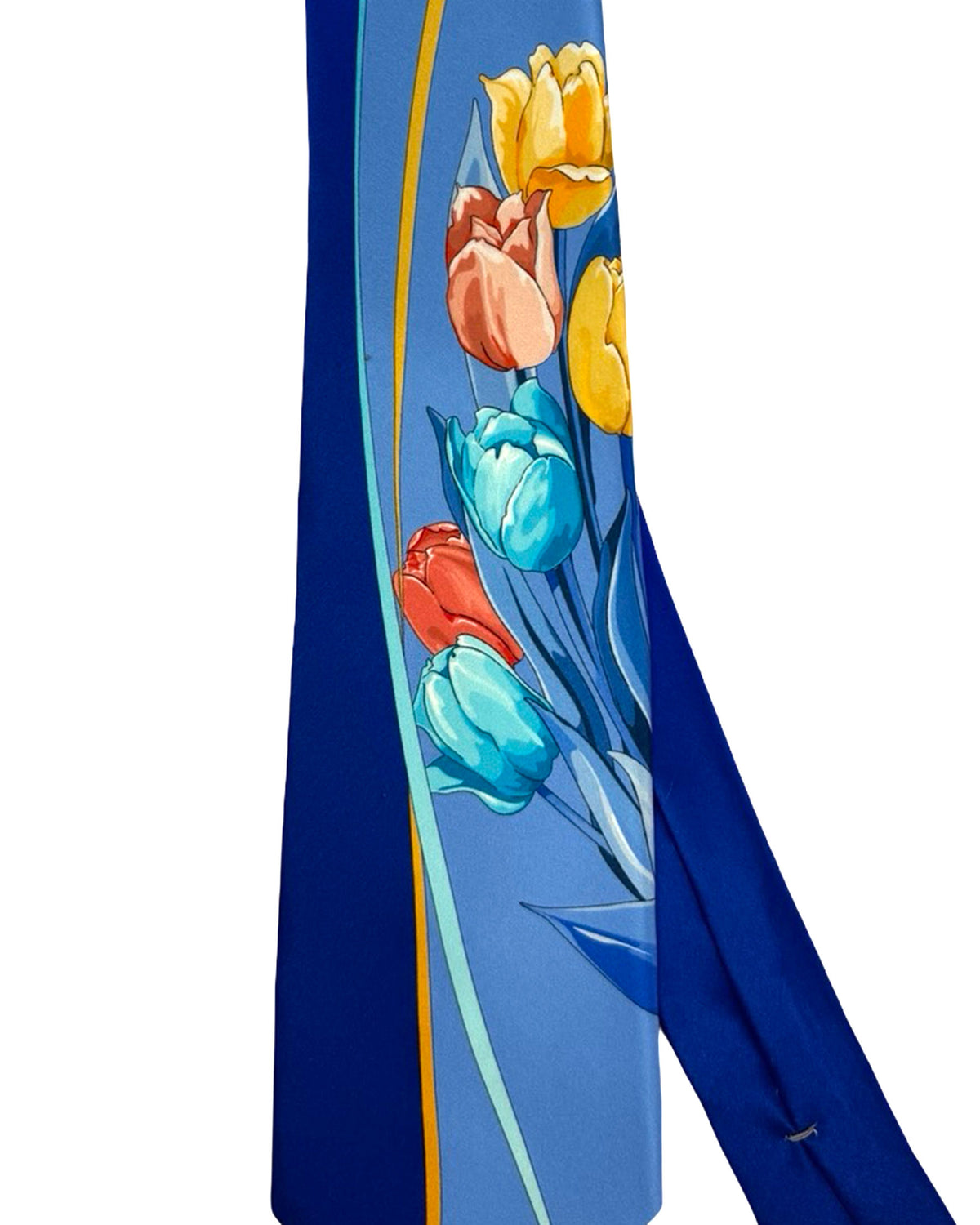 Vitaliano Pancaldi Silk Tie Blue Tulips
