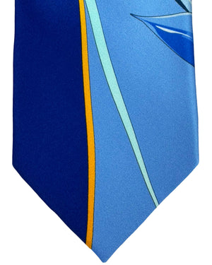 Vitaliano Pancaldi Silk Tie Blue Tulips