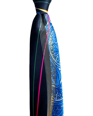New Pancaldi Silk Tie Blue Paisley