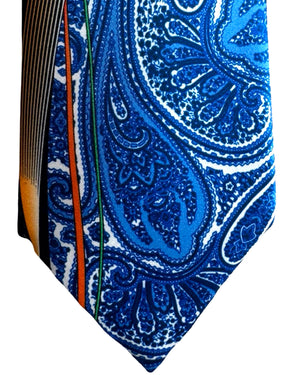 Vitaliano Pancaldi Silk Tie Blue Paisley