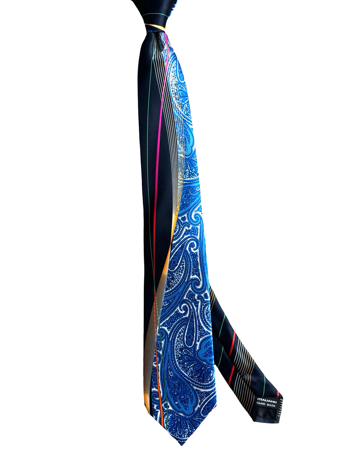Vitaliano Pancaldi Silk Tie Blue Paisley