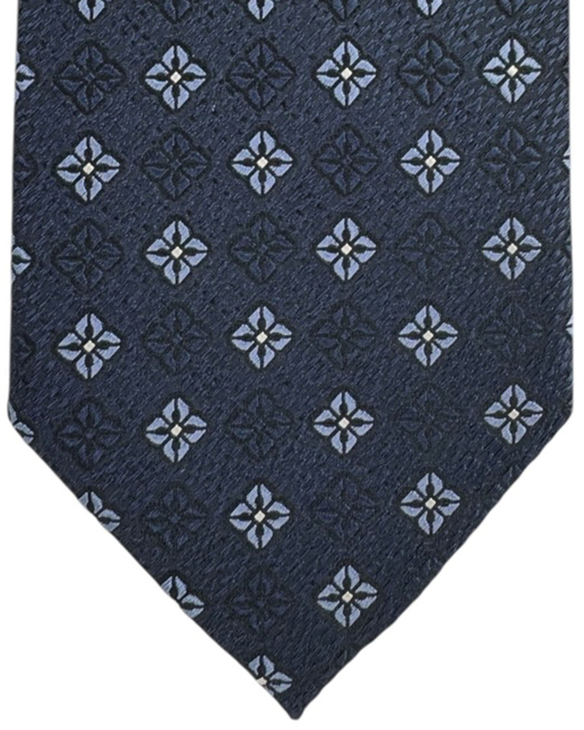 Ermenegildo Zegna Tie Navy Four-Petal Floral Medallion