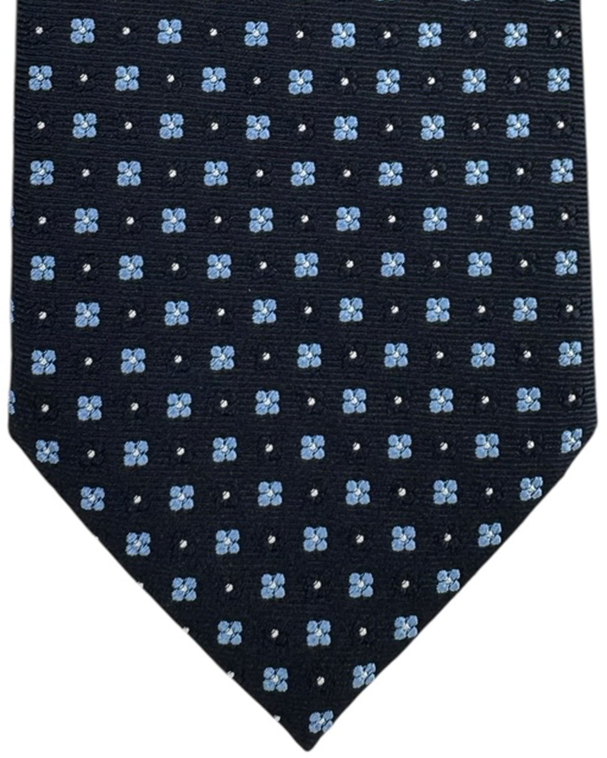 Ermenegildo Zegna Tie Navy Micro Flowers Geometric